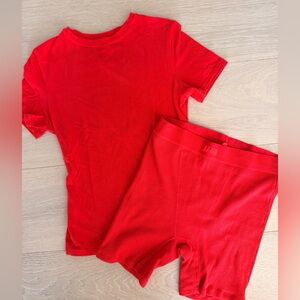 SKIMS Red T-Shirt and Boxers Set